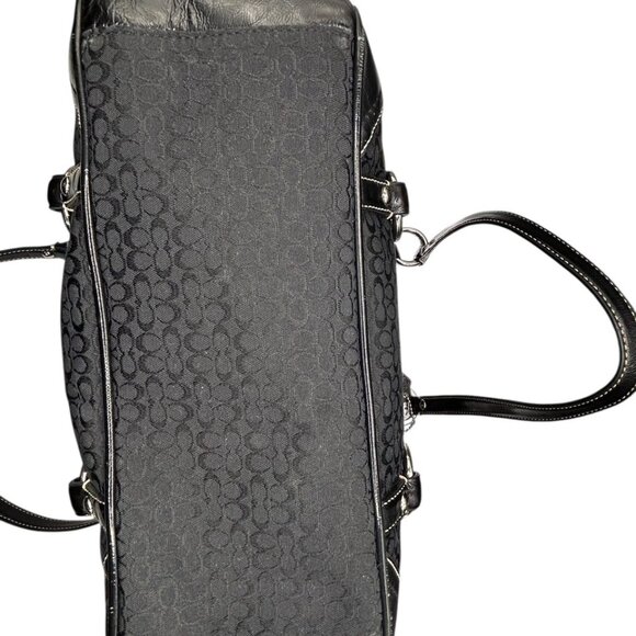 Coach East West Tote Black Signature Canvas Shoulder Bag Y2K - Picture 9 of 13